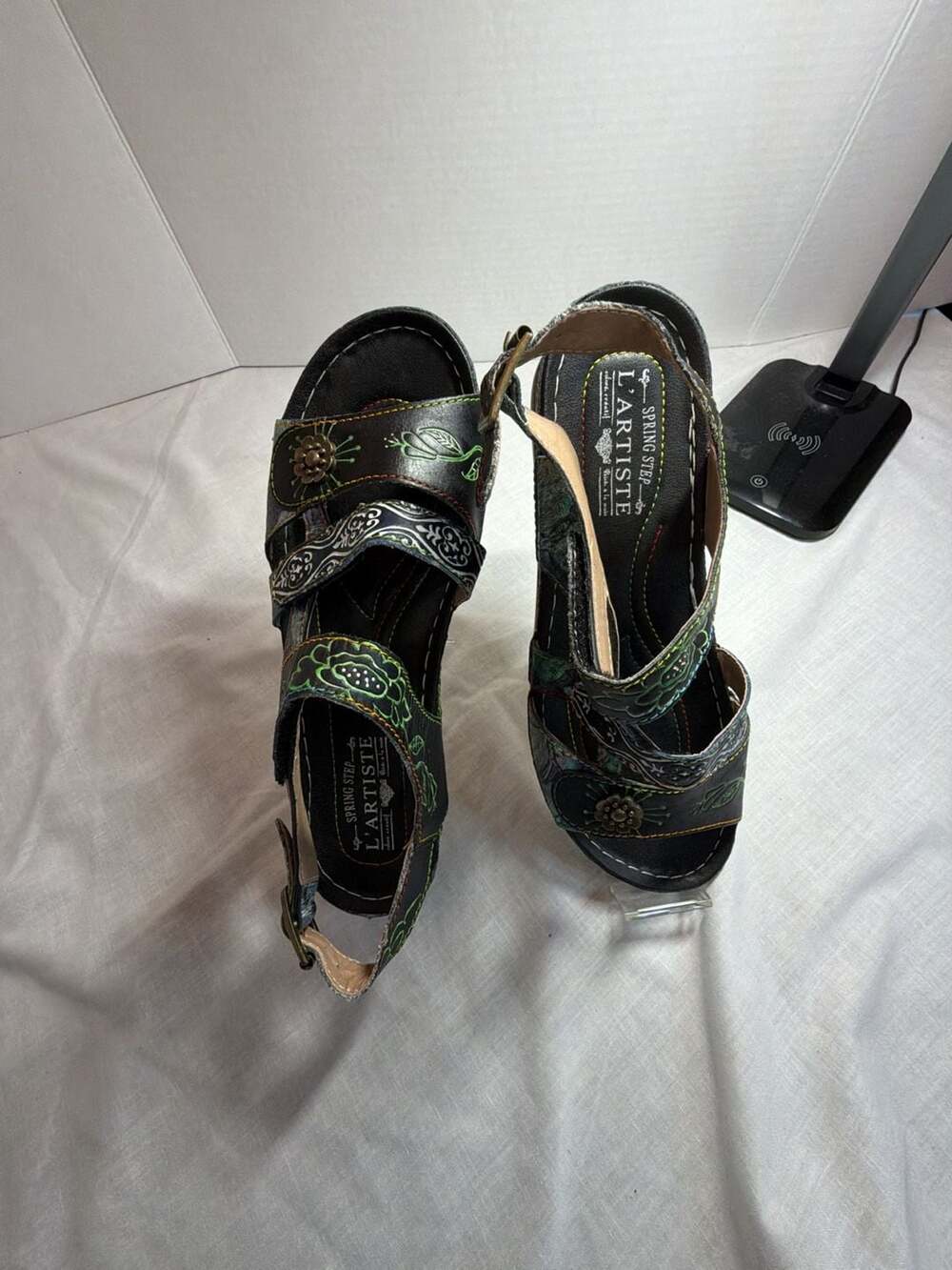 Spring Step L'Artiste Sumacah Hand-Painted Leather Platform Sandals